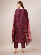 Embroidered Kurta With Pant & Dupatta, Multicolor - Hiral Fashion - Distacart