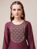 Embroidered Kurta With Pant & Dupatta, Multicolor - Hiral Fashion - Distacart