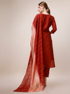 Embroidered Kurta With Pant & Dupatta, Multicolor - Hiral Fashion - Distacart