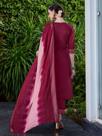 Hand Embroidered Kurta With Pant And Dupatta Set Premium, Multicolor - Hiral Fashion - Distacart