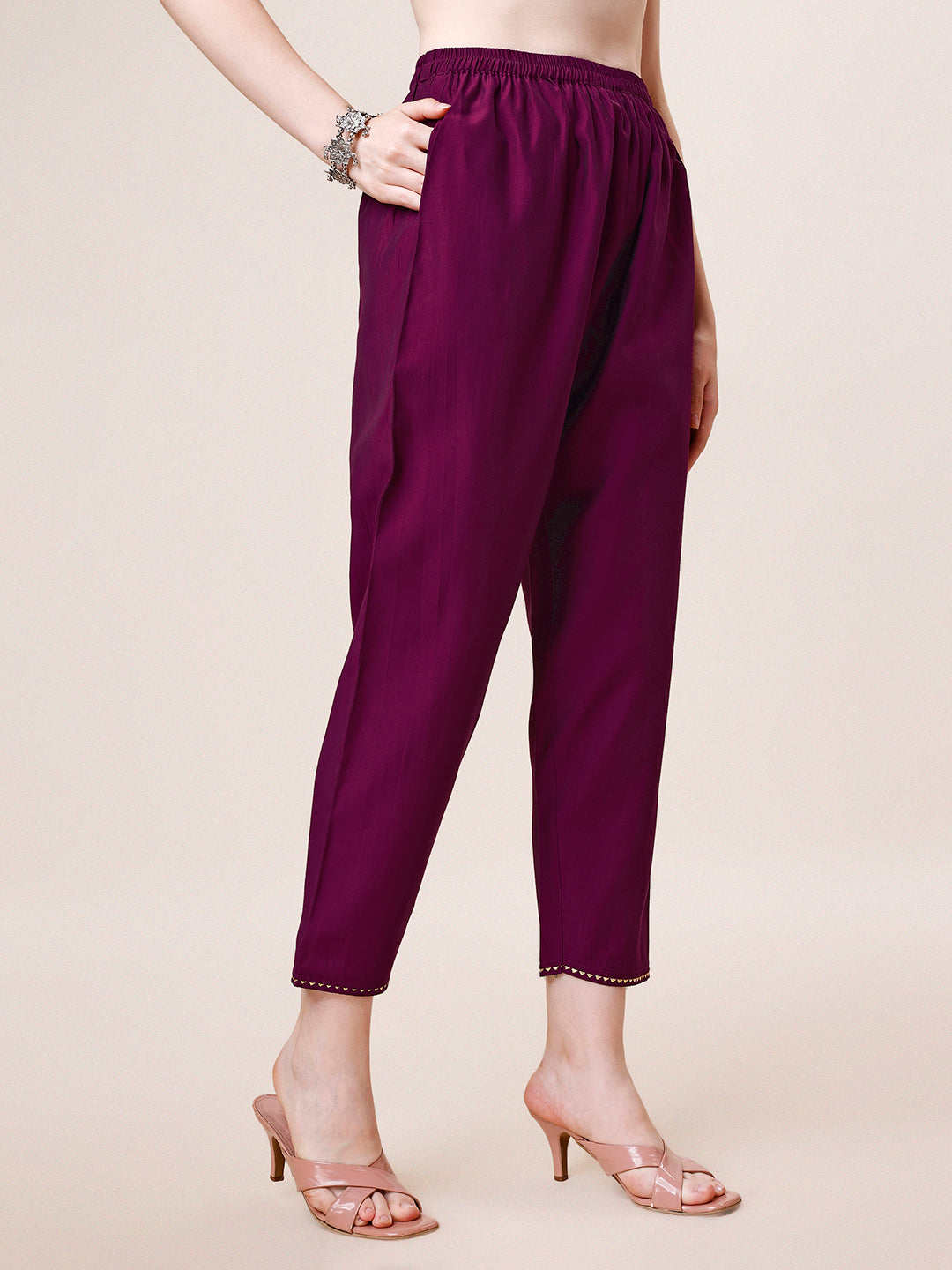 Hand Embroidered Kurta With Pant & Dupatta Set, Multicolor - Hiral Fashion - Distacart