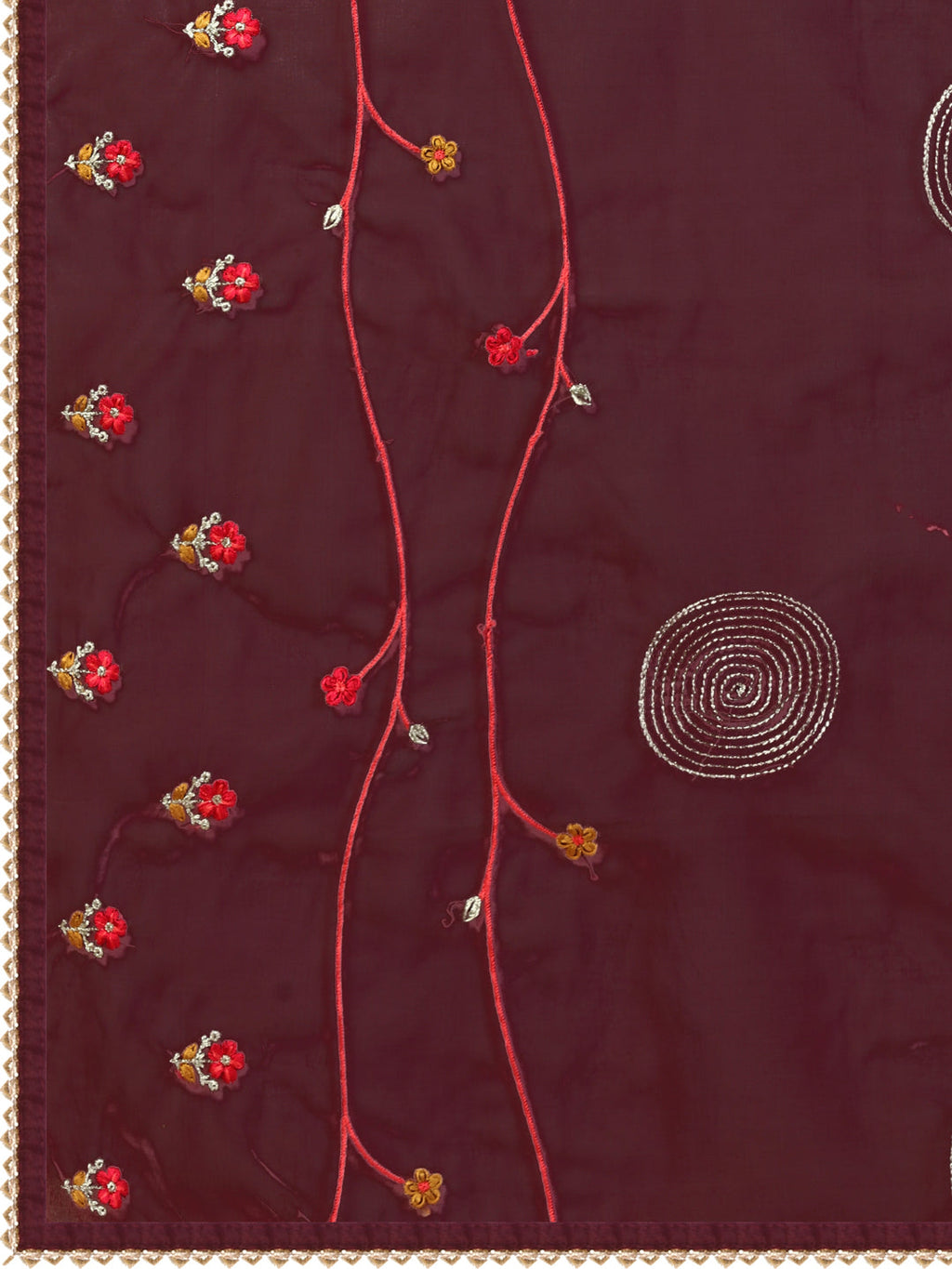 Embroidered Kurta With Pant & Embroidered Organza Dupatta, Multicolor - Hiral Fashion - Distacart