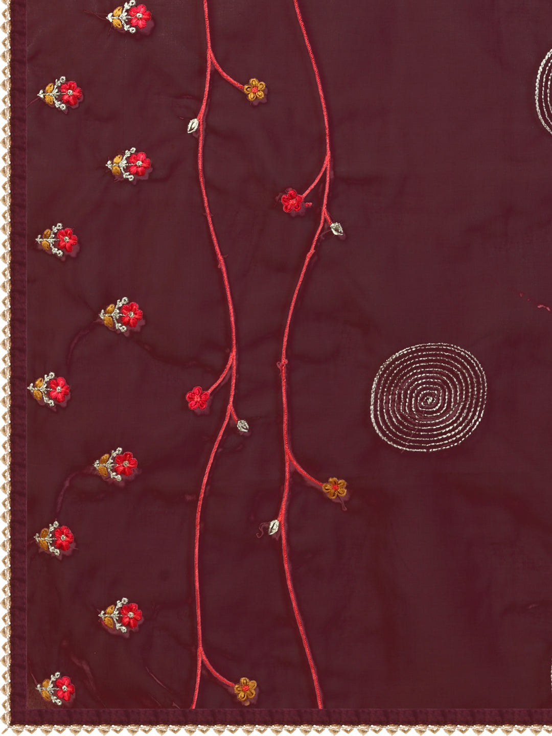 Embroidered Kurta With Pant & Embroidered Organza Dupatta, Multicolor - Hiral Fashion - Distacart