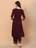 Embroidered Kurta With Pant & Embroidered Organza Dupatta, Multicolor - Hiral Fashion - Distacart