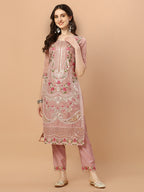 Embroidered Pakistani Kurta With Pant & Dupatta Set, Multicolor - Hiral Fashion - Distacart