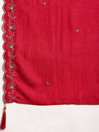 Sequined Embroidered Kurta With Pant & Embroidered Dupatta, Pink - Hiral Fashion - Distacart