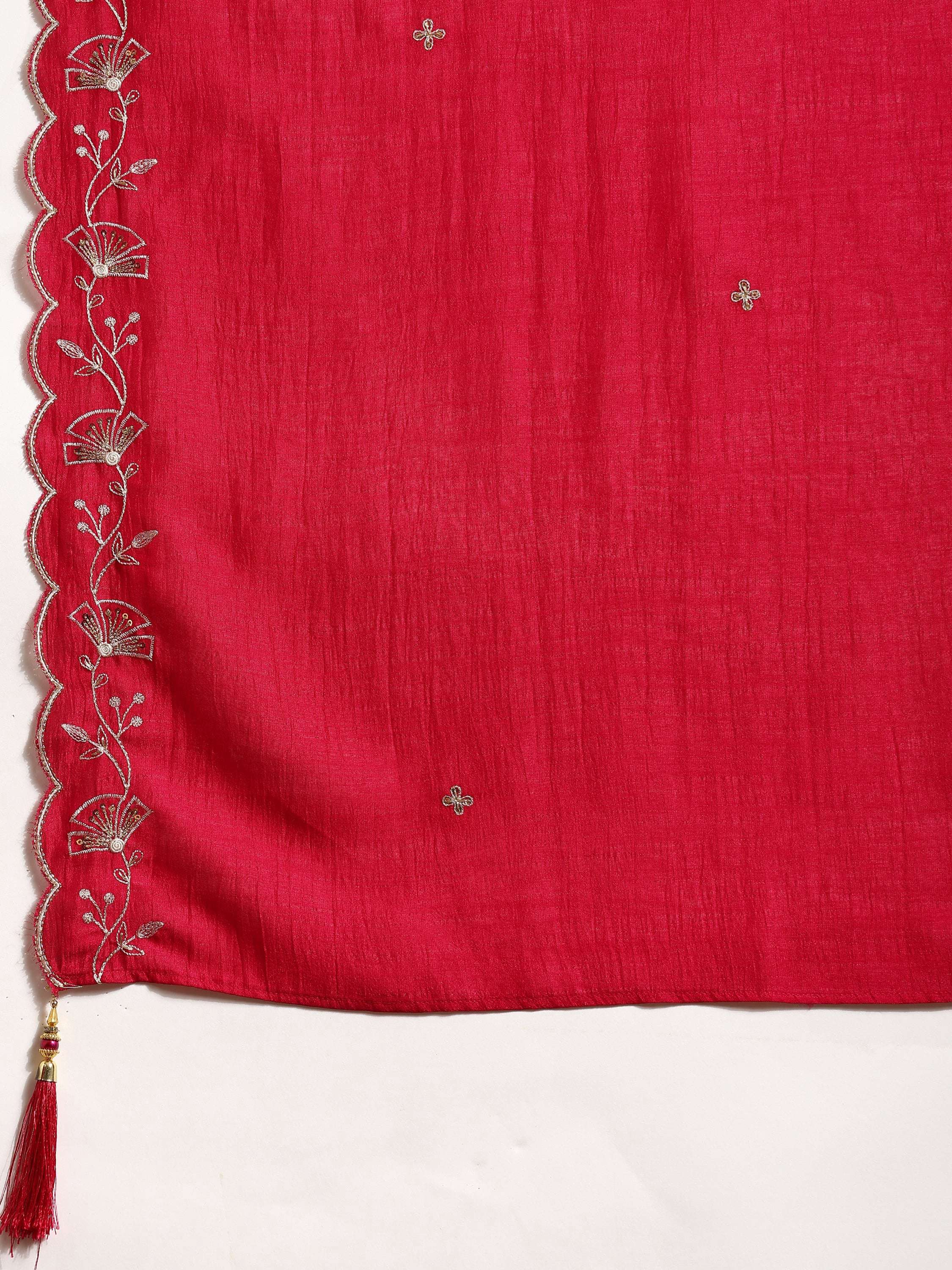 Sequined Embroidered Kurta With Pant & Embroidered Dupatta, Pink - Hiral Fashion - Distacart