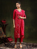Sequined Embroidered Kurta With Pant & Embroidered Dupatta, Pink - Hiral Fashion - Distacart