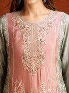 Pakistani Embroidered Kurta With Pant & Embroidered Dupatta, Green - Hiral Fashion - Distacart