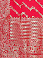 Hand Embroidered Rani Kurta With Pant & Banarasi Jacquard Dupatta Premium, Multicolor - Hiral Fashion