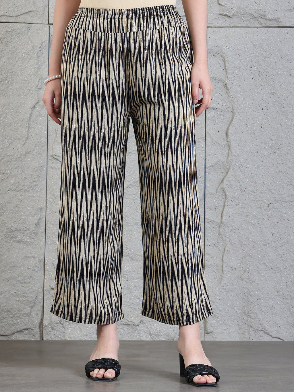 Hand Embroidered & Printed Kurta With Palazzo Pants, Black - Hiral Fashion - Distacart
