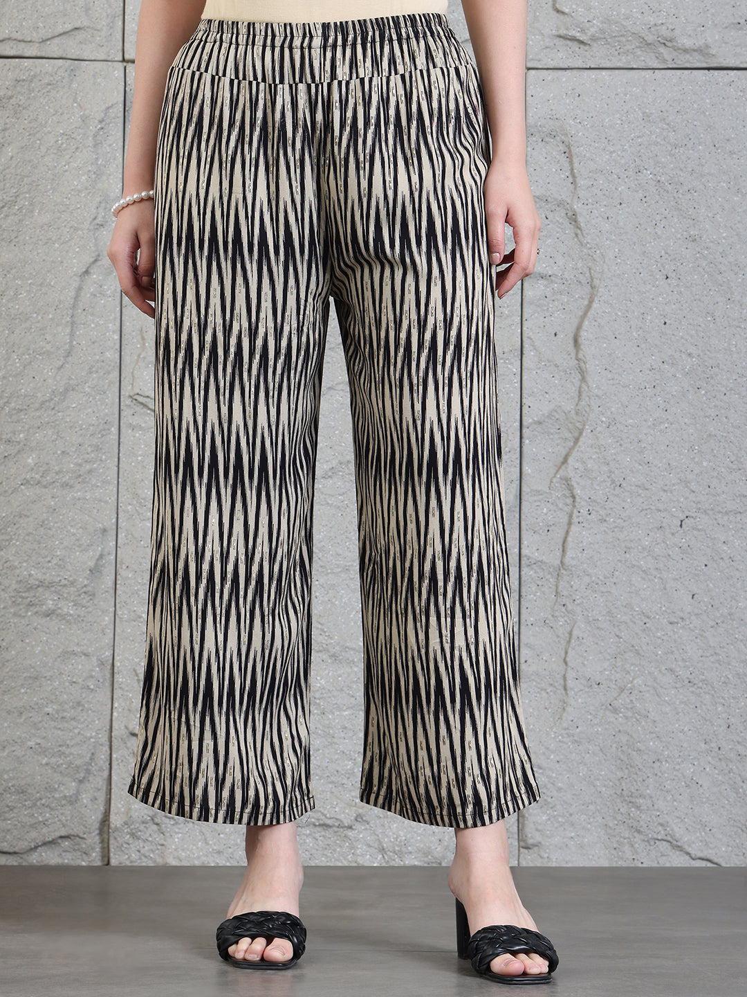Hand Embroidered & Printed Kurta With Palazzo Pants, Black - Hiral Fashion - Distacart