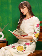 Versatile Embroidered Co Ords, Beige - Hiral Fashion - Distacart