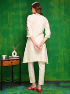 Versatile Embroidered Co Ords, Beige - Hiral Fashion - Distacart