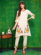 Versatile Embroidered Co Ords, Beige - Hiral Fashion - Distacart