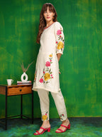 Versatile Embroidered Co Ords, Beige - Hiral Fashion - Distacart