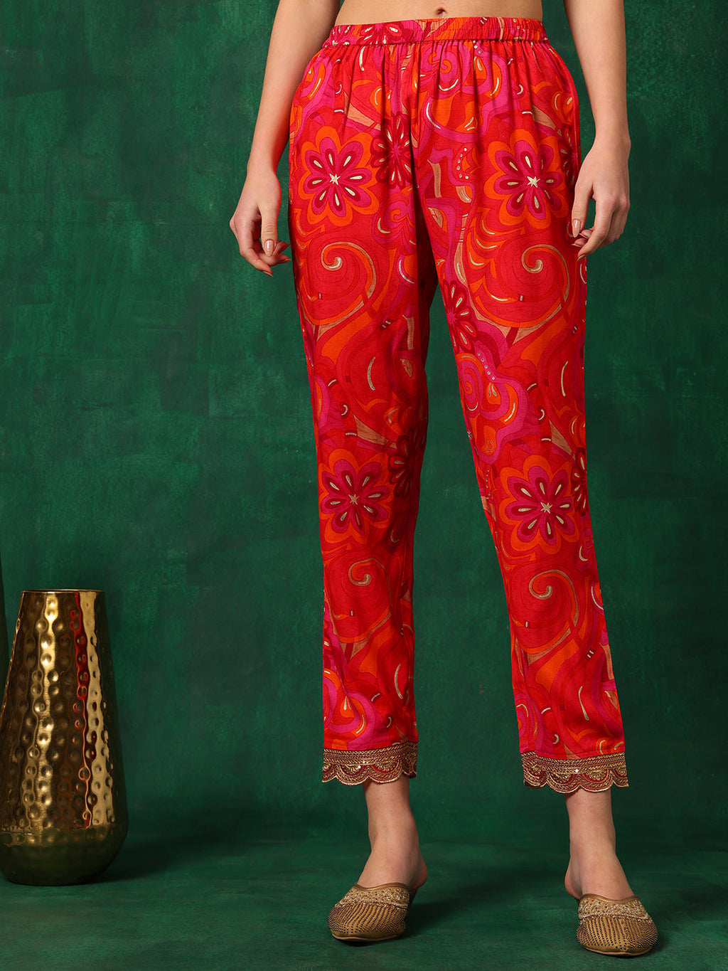 Sequined Embroidered & Printed Kurta With Pant & Embroidered Dupatta, Pink - Hiral Fashion - Distacart