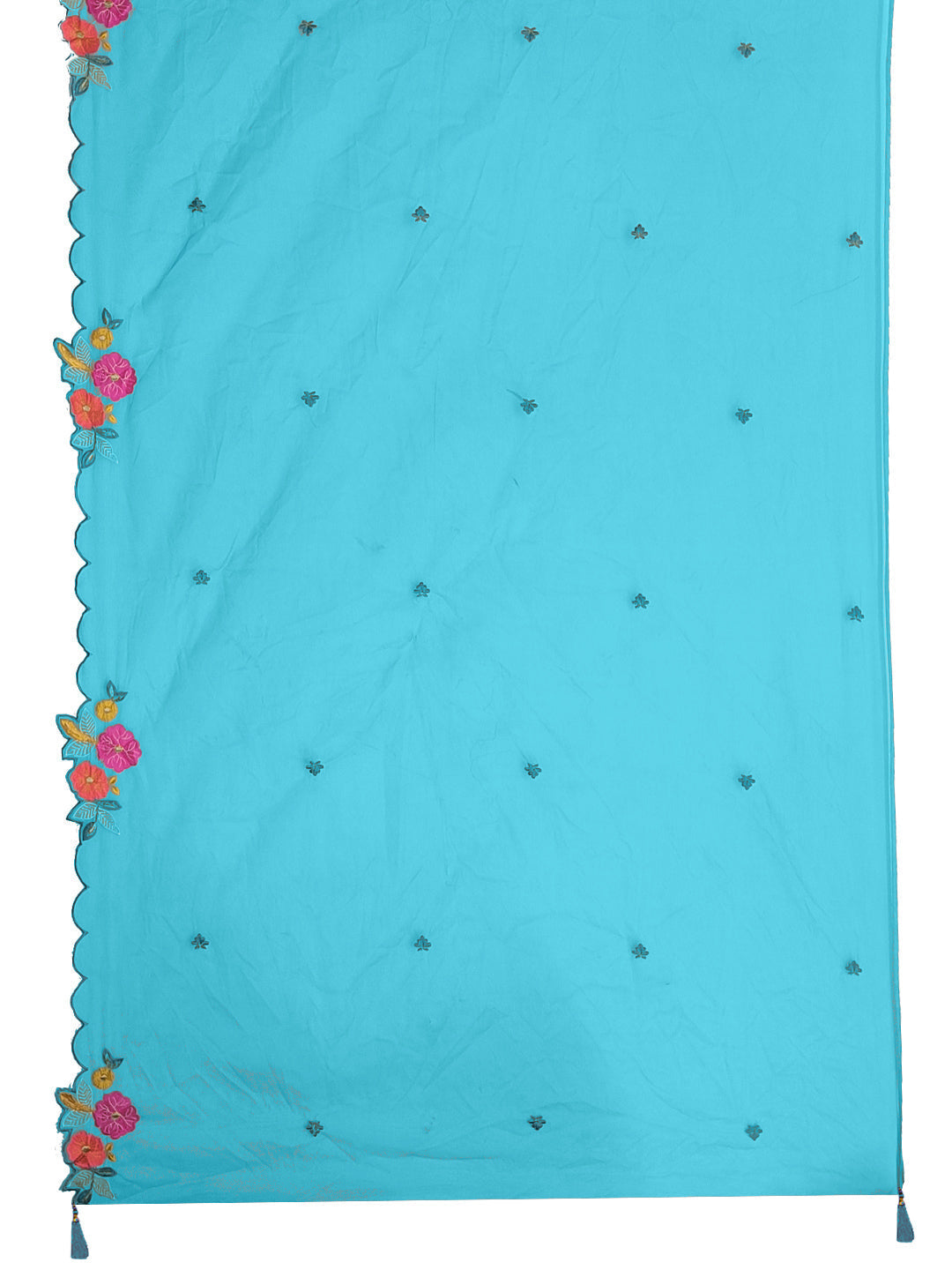 Hand & Machine Embroidered Kurta With Pant & Embroidered Dupatta, Blue - Hiral Fashion - Distacart