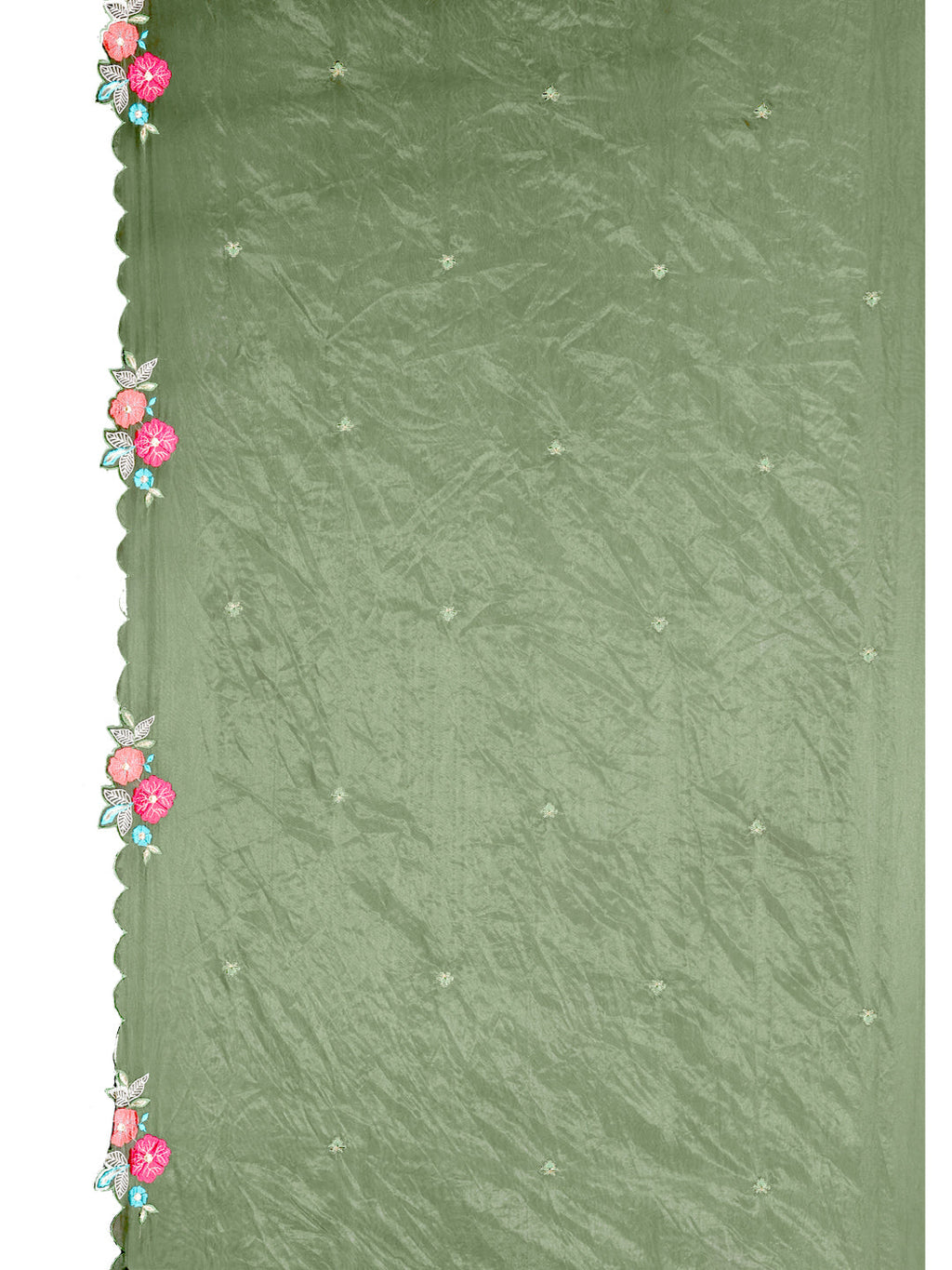 Hand & Machine Embroidered Kurta With Pant & Embroidered Dupatta, Green - Hiral Fashion - Distacart