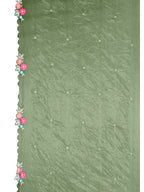 Hand & Machine Embroidered Kurta With Pant & Embroidered Dupatta, Green - Hiral Fashion - Distacart