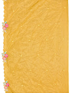 Hand & Machine Embroidered Kurta With Pant & Embroidered Dupatta, Yellow - Hiral Fashion - Distacart