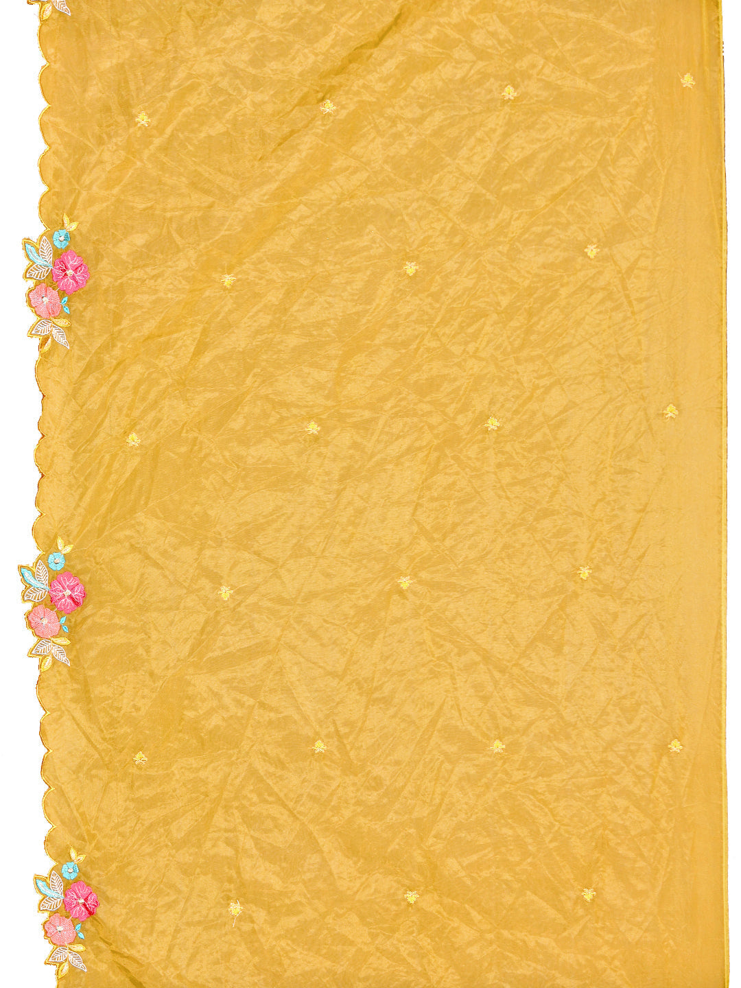 Hand & Machine Embroidered Kurta With Pant & Embroidered Dupatta, Yellow - Hiral Fashion - Distacart