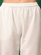 Mirror Embroidered Kurta With Pant & Embroidered Dupatta, White - Hiral Fashion - Distacart