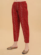 Nayra Cut Bandhani Printed & Embroidered Kurta With Pant & Dupatta Set, Multicolor - Hiral Fashion - Distacart