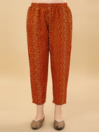 Nayra Cut Bandhani Printed & Embroidered Orange Kurta With Pant & Dupatta Set, Multicolor - Hiral Fashion