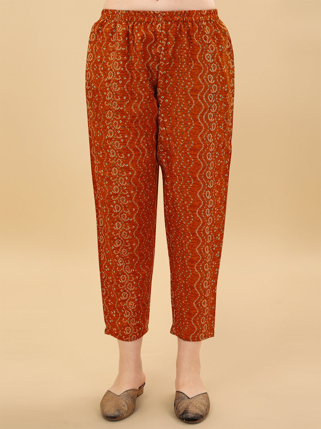 Nayra Cut Bandhani Printed & Embroidered Orange Kurta With Pant & Dupatta Set, Multicolor - Hiral Fashion