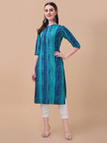 Shibori Printed Front Buttoned Kurta, Multicolor - Hiral Fashion - Distacart
