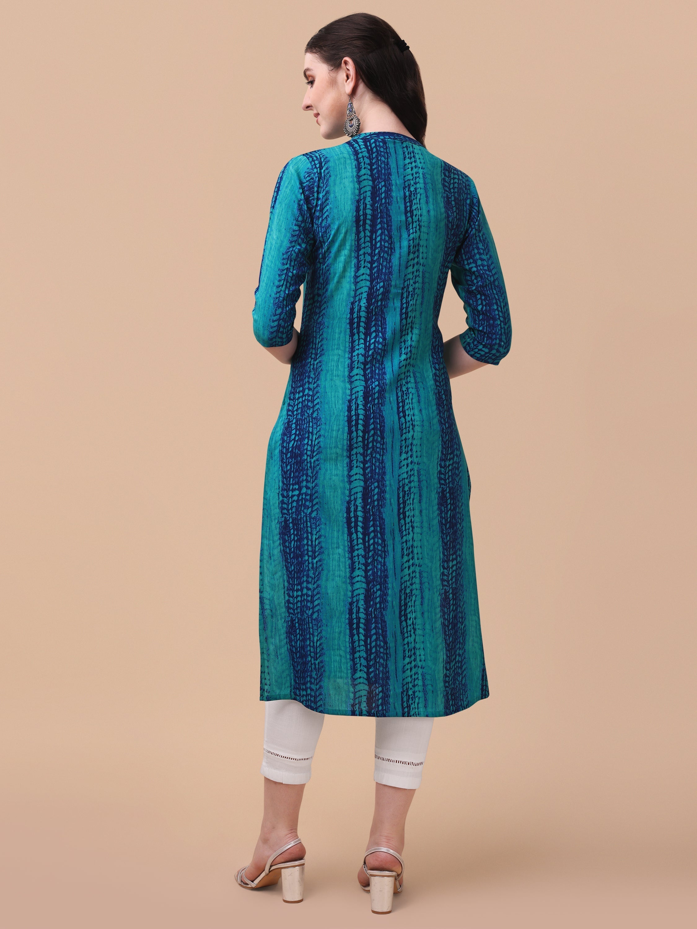 Shibori Printed Front Buttoned Kurta, Multicolor - Hiral Fashion - Distacart