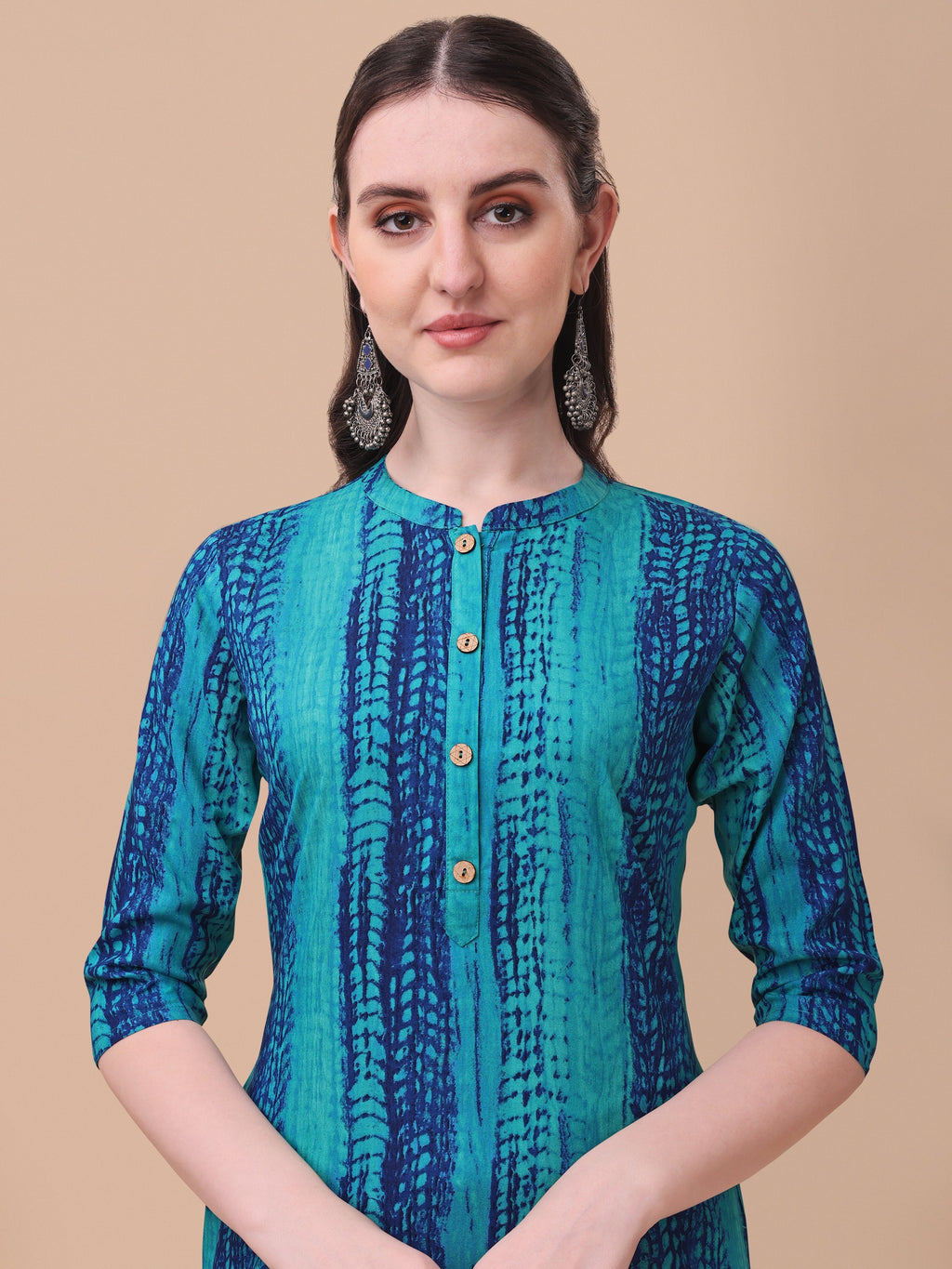 Shibori Printed Front Buttoned Kurta, Multicolor - Hiral Fashion - Distacart