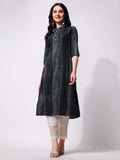 Shibori Printed Front Button Kurta, Multicolor - Hiral Fashion - Distacart