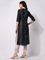Shibori Printed Front Button Kurta, Multicolor - Hiral Fashion - Distacart