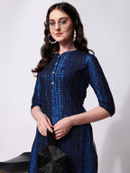 Shibori Printed Front Button Kurta, Multicolor - Hiral Fashion - Distacart
