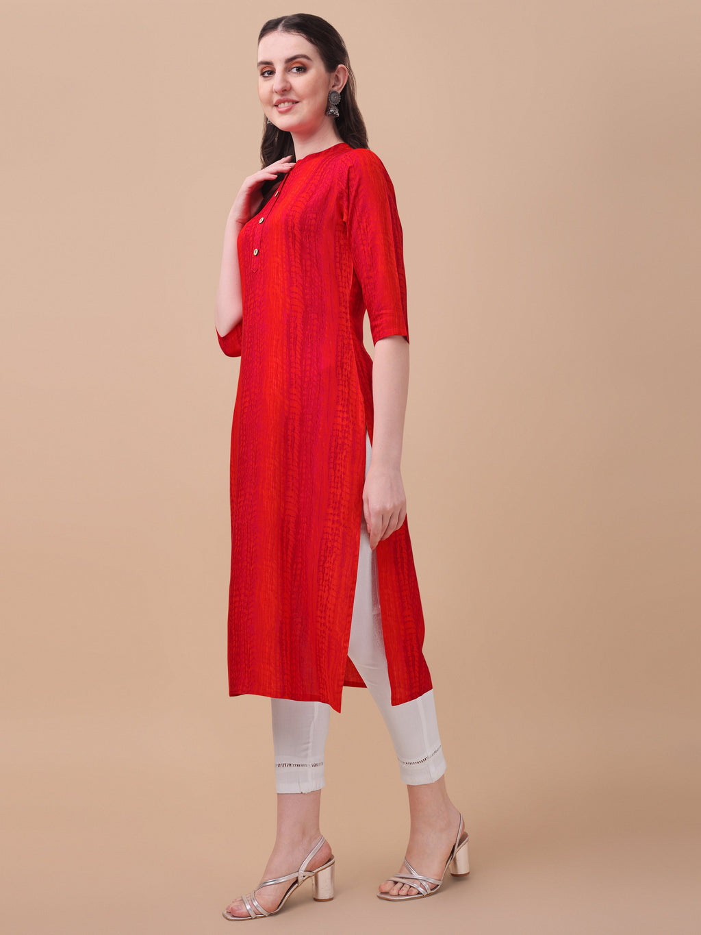 Shibori Printed Front Buttoned Kurta, Multicolor - Hiral Fashion - Distacart