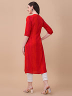 Shibori Printed Front Buttoned Kurta, Multicolor - Hiral Fashion - Distacart