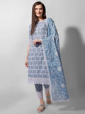 Embroidered Kurta With Pant And Dupatta Set, Multicolor - Hiral Fashion - Distacart