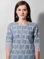 Embroidered Kurta With Pant And Dupatta Set, Multicolor - Hiral Fashion - Distacart