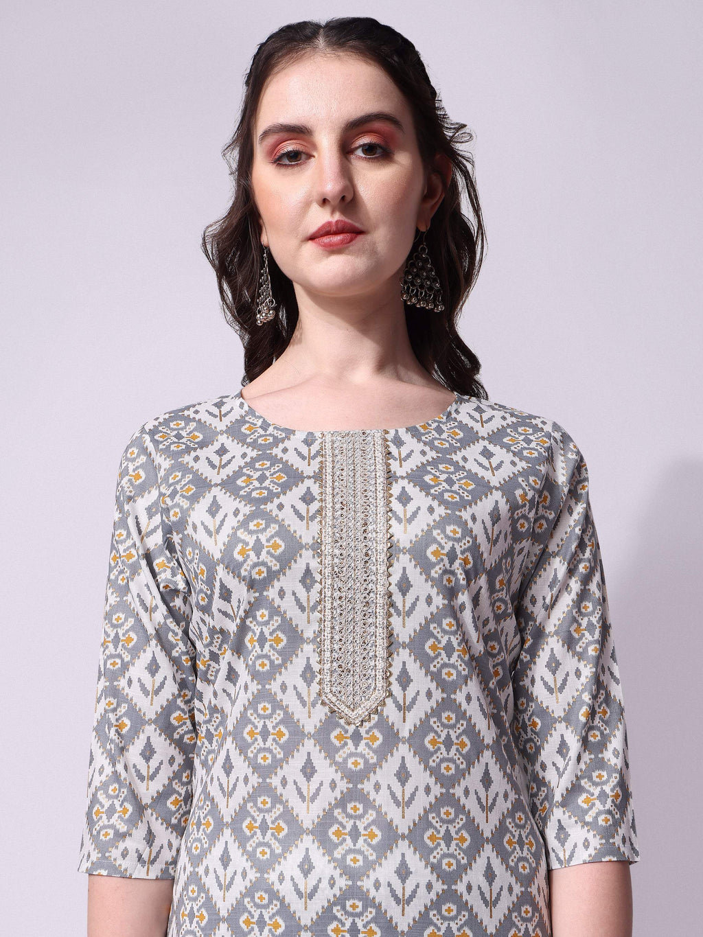 Printed Kurta With Pant & Printed Dupatta Set, Multicolor - Hiral Fashion - Distacart