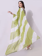 Cotton Green Printed Kurta With Pant & Dupatta Set, Multicolor - Hiral Fashion - Distacart