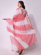 Printed Kurta With Pant & Printed Dupatta Set, Multicolor - Hiral Fashion - Distacart