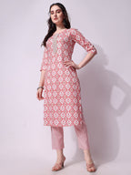 Printed Kurta With Pant & Printed Dupatta Set, Multicolor - Hiral Fashion - Distacart