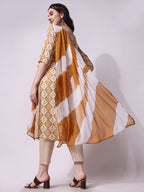 Printed Kurta With Pant & Printed Dupatta Set, Multicolor - Hiral Fashion - Distacart