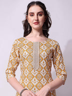 Printed Kurta With Pant & Printed Dupatta Set, Multicolor - Hiral Fashion - Distacart
