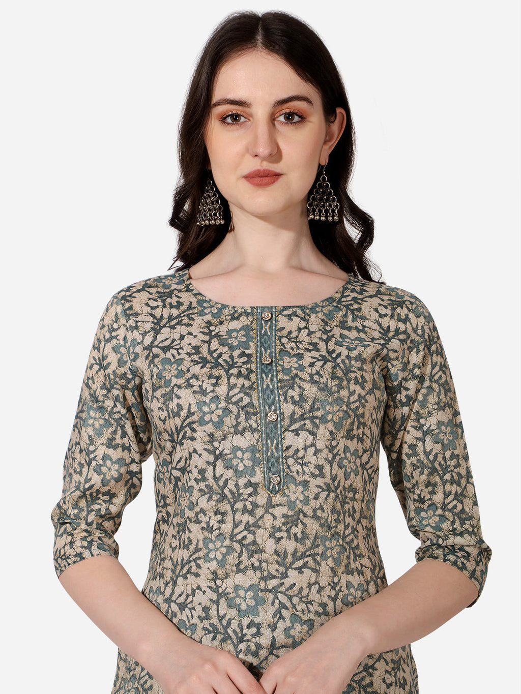 Floral Printed Kurta With Pant And Dupatta Set, Multicolor - Hiral Fashion - Distacart