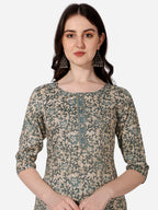 Floral Printed Kurta With Pant And Dupatta Set, Multicolor - Hiral Fashion - Distacart