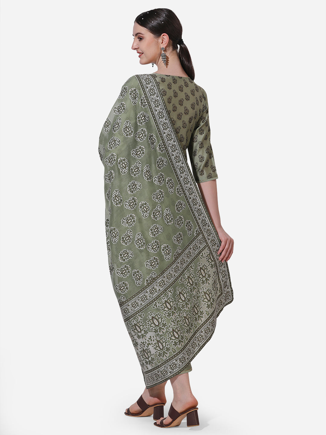 Floral Printed Kurta With Pant And Dupatta Set, Multicolor - Hiral Fashion - Distacart