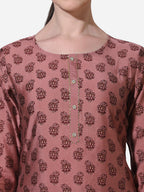 Floral Printed Rust Kurta With Pant And Dupatta Set, Multicolor - Hiral Fashion - Distacart